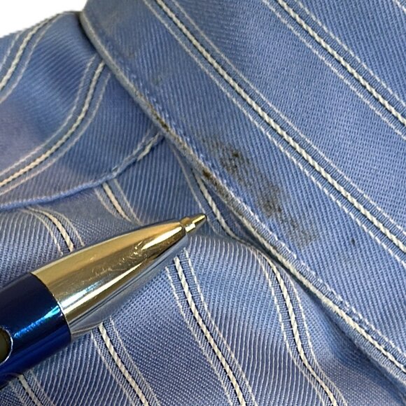 Calvin Klein Men's Button Up LS Shirt Slim Fit 16 1/2 X 32 X 33 Blue w-Lt. Bl PS - Picture 7 of 7